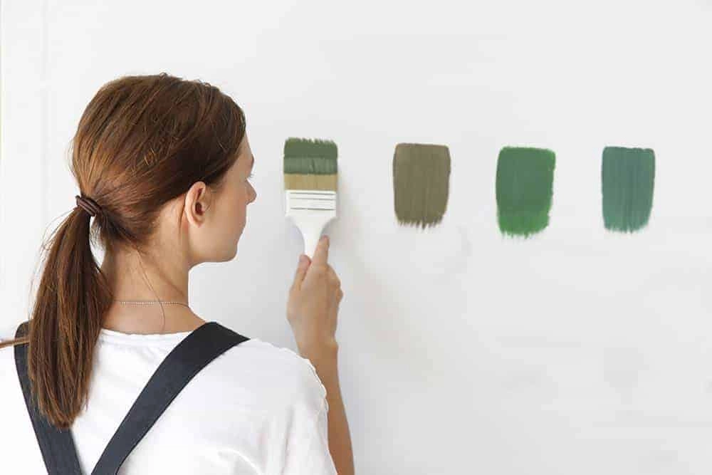 Test exterior paint on a white surface